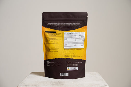 Atlas Nutrition Chocolate Mudcake Cream of Rice 1kg bag — instant carb source Australia
