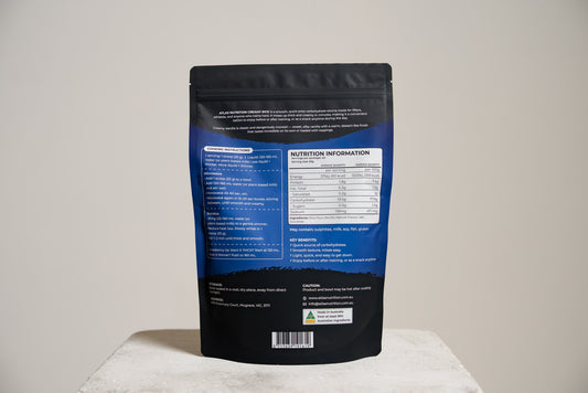 Atlas Nutrition Vanilla Ice Cream Cream of Rice 1kg bag — instant carb source Australia